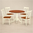 Pemberly Row 5-Piece Round Dining Set in Buttermilk and Cherry Finish