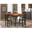 Pemberly Row 5-Piece Dining Table Set in Black and Cherry Finish