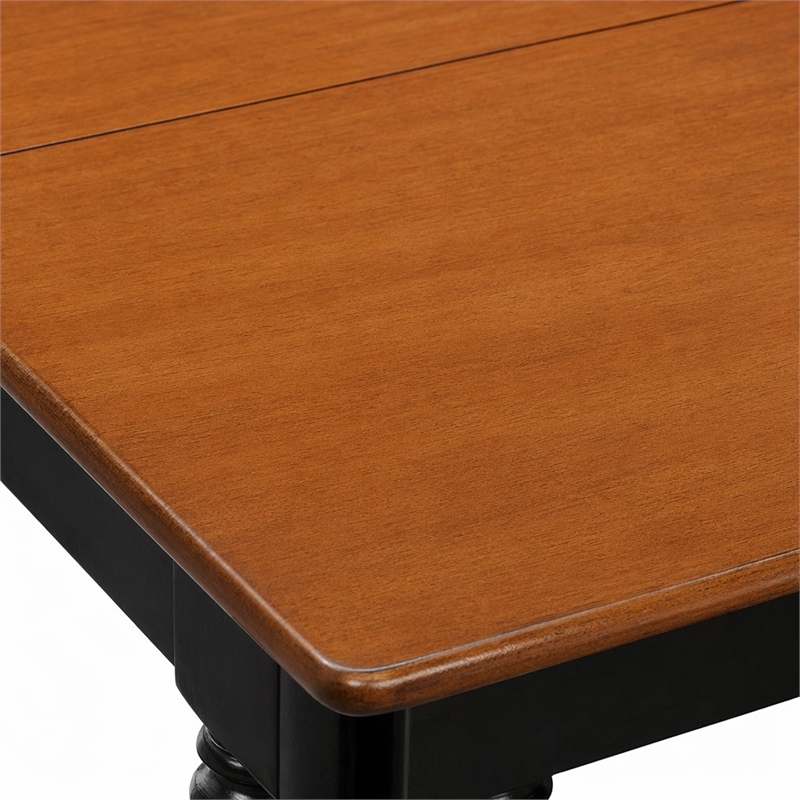 Pemberly Row 5-Piece Wood Black & Cherry Dining Set with Leather Seats