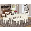 Pemberly Row 9-Piece Wood Dining Set with Linen Seat in White Finish