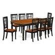 Pemberly Row 9-piece Dining Table and Chair Set in Black and Cherry