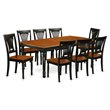 Pemberly Row 9-Piece Wood Dining Set in Black and Cherry Finish