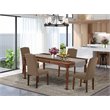 Pemberly Row 5-Piece Dining Set in Mahogany and Dark Coffee Finish