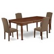 Pemberly Row 5-Piece Dining Set in Mahogany and Dark Coffee Finish