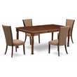 Pemberly Row 5-Piece Wood Dining Set in Mahogany and Light Sable