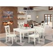 Pemberly Row 5-Piece Wood Dining Set with X-Back Chairs in White