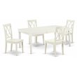 Pemberly Row 5-Piece Wood Dining Set with X-Back Chairs in White