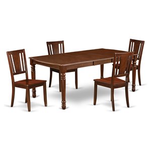 Pemberly Row 5-Piece Wooden Dining Set in Mahogany with Chairs