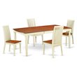 Pemberly Row 5-Piece Wood Dining Room Set in Buttermilk/Cherry