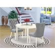 Pemberly Row 3-Piece Kitchen Table Set in Linen White with Light Gray