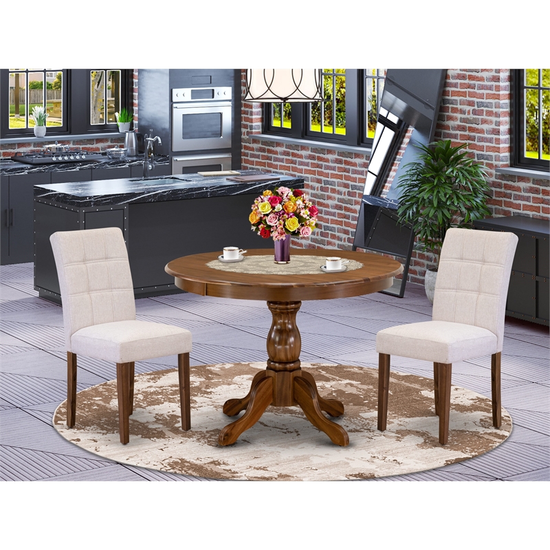 Pemberly Row 3-Piece Dining Set with Acacia Wood in Antique Walnut