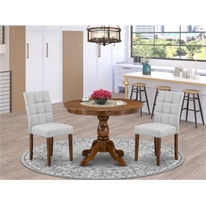 Pemberly Row 3-Piece Dining Set with Faux Leather in Antique Walnut