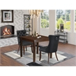 Pemberly Row 3-Piece Kitchen Table Set in Mahogany/Dark Gray