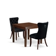 Pemberly Row 3-Piece Dining Table Set in Mahogany/Black