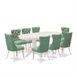 Pemberly Row 9-Piece Dining Room Set with Butterfly Leaf Table in Linen White