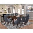Pemberly Row 9-Piece Dining Set with Mahogany Table and Platinum Gray Chairs