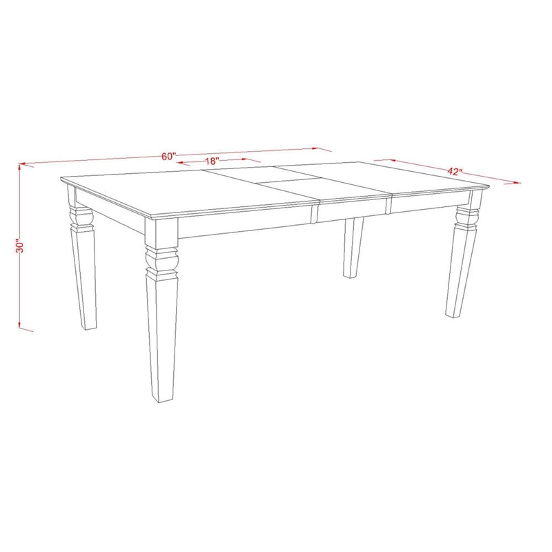 Pemberly Row 5-Piece Dining Table Set in Linen White and Light Gray
