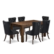Pemberly Row 7-Piece Dining Room Set in Distressed Jacobean/Dark Gray Finish