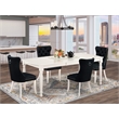 Pemberly Row 5-Piece Dining Table Set Rubber Wood Linen White Black