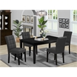 Pemberly Row 5-Piece Dining Set with Rectangular Table and Faux Leather Chairs