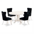 Pemberly Row 5-Piece Oval Kitchen Table Set in Linen White and Black