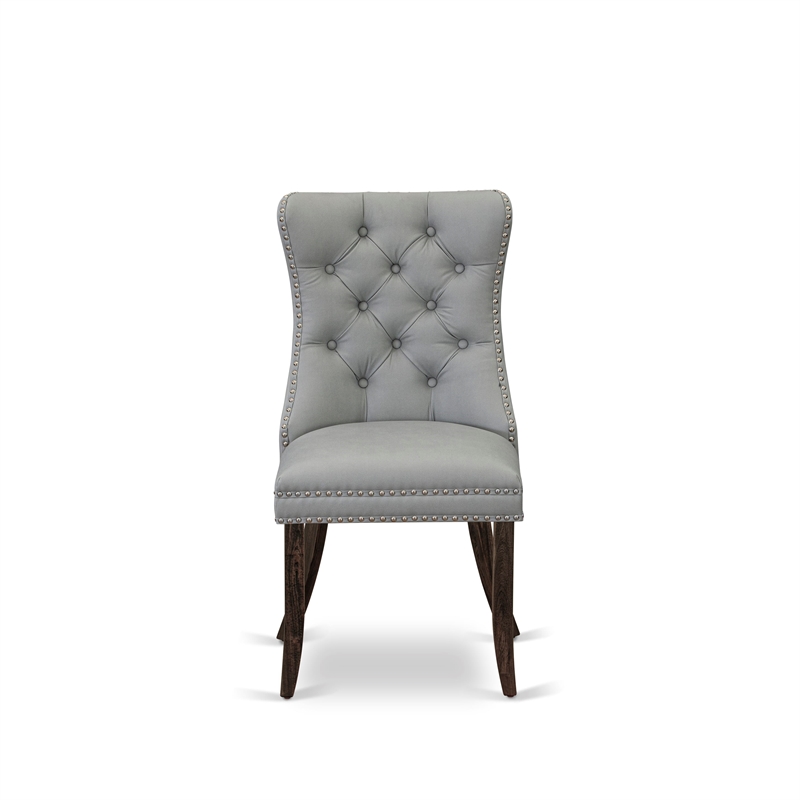 Pemberly Row 5-Piece Kitchen Table Set Distressed Jacobean Light Gray Chairs