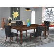 Pemberly Row 5-Piece Dining Table Set in Wood Mahogany & Dark Gray