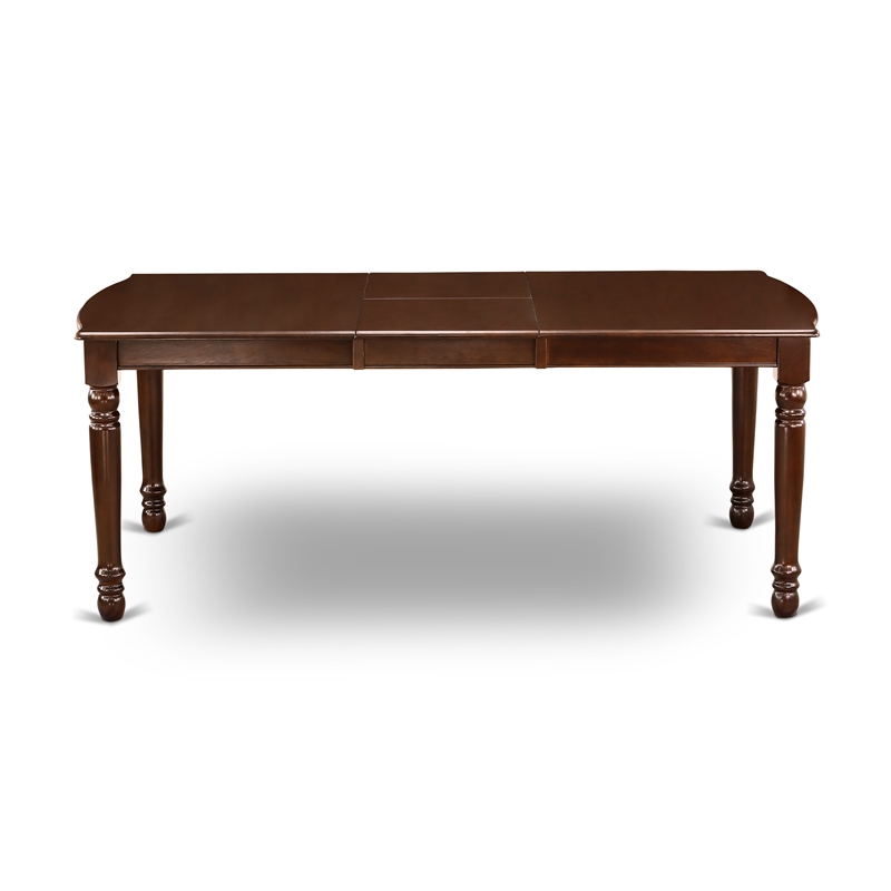 Pemberly Row 5-Piece Dining Table Set with Mahogany Finish and Black Upholstery