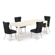 Pemberly Row 5-Piece Wood Dining Table Set in Linen White/Dark Gray