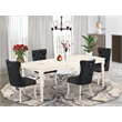 Pemberly Row 5-Piece Wood Dining Table Set in Linen White/Dark Gray