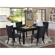 Pemberly Row 5-Piece Rectangle Dining Table Set in Black/Dark Gray