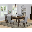 Pemberly Row 5-Piece Kitchen Dining Table Set in Light Gray and Jacobean