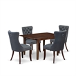 Pemberly Row 5-Piece Kitchen Dining Table Set in Mahogany and Platinum Gray