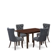 Pemberly Row 5-Piece Dining Set in Mahogany with Platinum Gray Finish