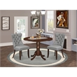 Pemberly Row 3-Piece Round Wood Dining Set Mahogany and Light Gray Finish