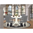 Pemberly Row 5-Piece Round Dining Set with Pedestal Table in Linen White