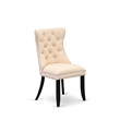 Pemberly Row Linen Fabric Parson Dining Chair in Light Beige (Set of 2)