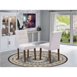 Pemberly Row Linen Fabric Parson Dining Chair Mist Beige Set of 2