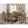 Pemberly Row 9-Piece Wood Dining Set in Antique Walnut Finish