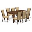 Pemberly Row 9-Piece Wood Dining Set with Extendable Table in Jacobean