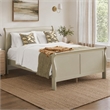 Pemberly Row Louis Philippe Queen Bed in Metallic Gold Pinewood