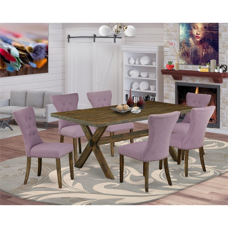 Pemberly Row 7-Piece Wood Dining Room Set in Multi-Color Finish