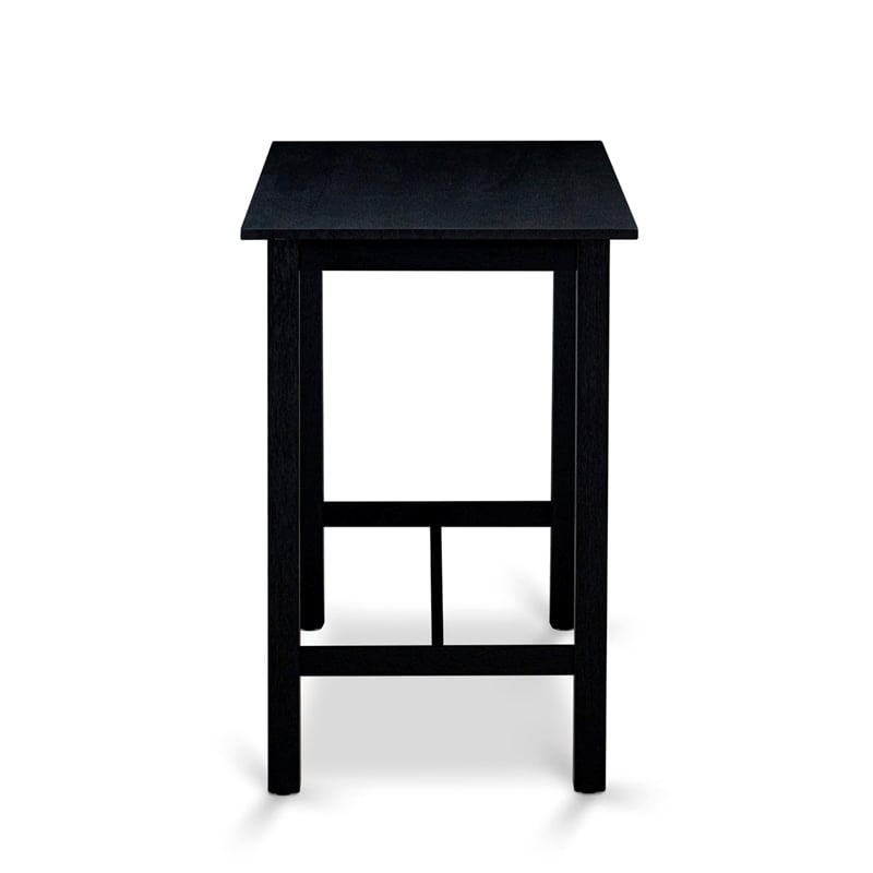 Pemberly Row 4-Piece Dining Set with Bench in Wire Brushed Black Finish