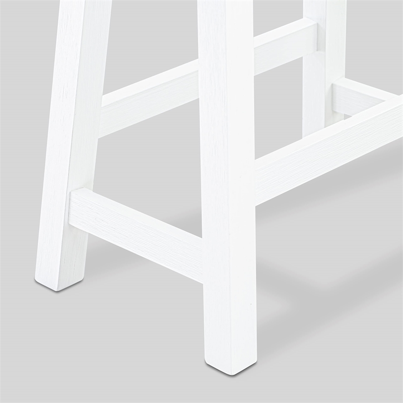 Pemberly Row 4-Piece Dining Room Set in Wire Brushed Bright White Finish