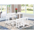 Pemberly Row 4-Piece Dining Room Set in Wire Brushed Bright White Finish