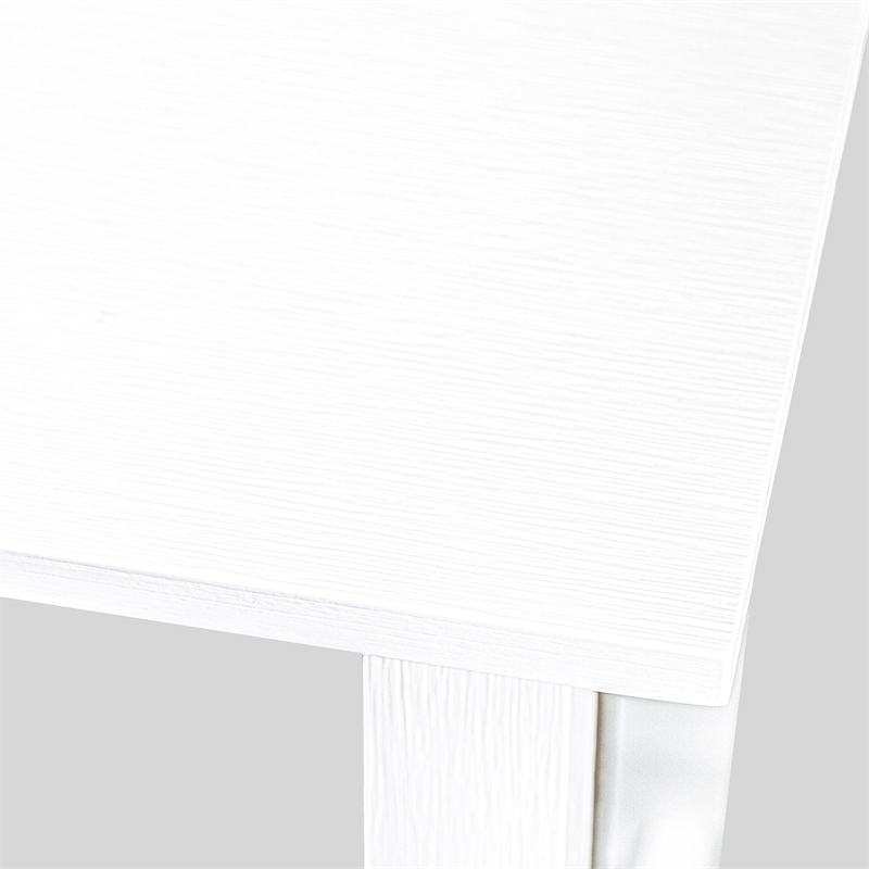 Pemberly Row 4-Piece Dining Room Set in Wire Brushed Bright White Finish