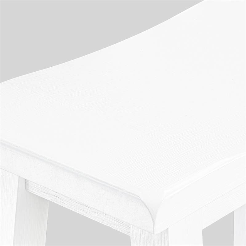 Pemberly Row 4-Piece Dining Room Set in Wire Brushed Bright White Finish