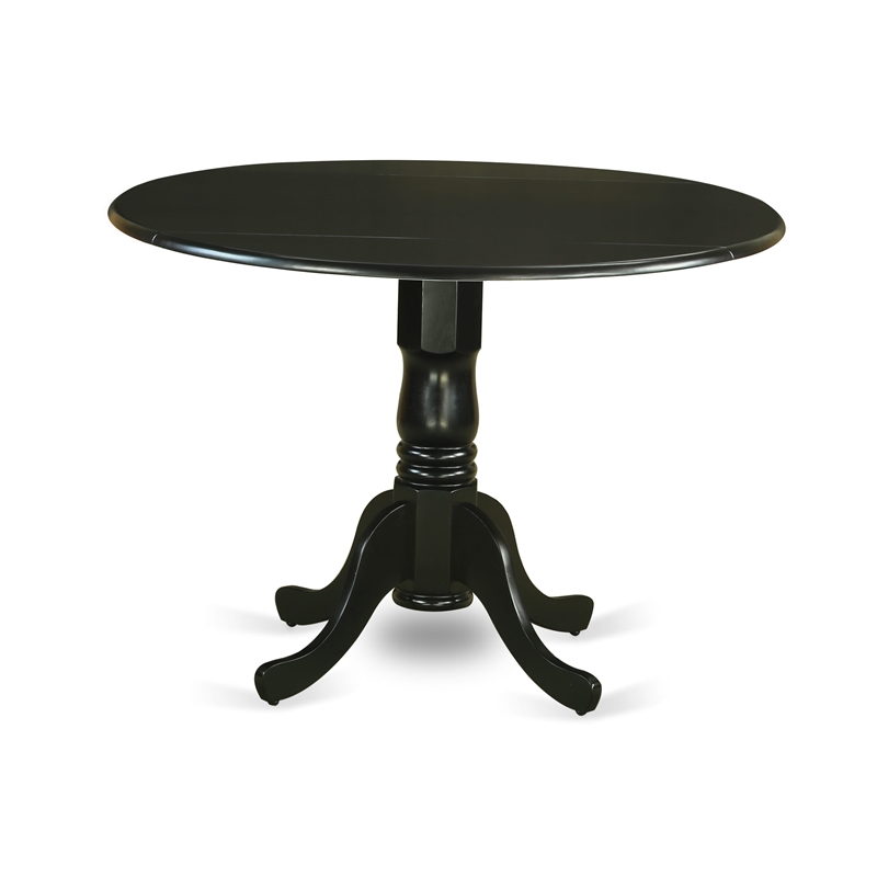 Pemberly Row 5-Piece Black Dining Set with Tufted Linen Chairs