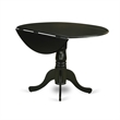 Pemberly Row 5-Piece Black Dining Set with Tufted Linen Chairs