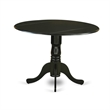 Pemberly Row 5-Piece Black Dining Set with Tufted Linen Chairs